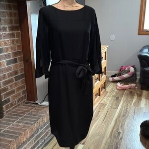 Banana Republic Black Sheath Dress with Bell Sleeves